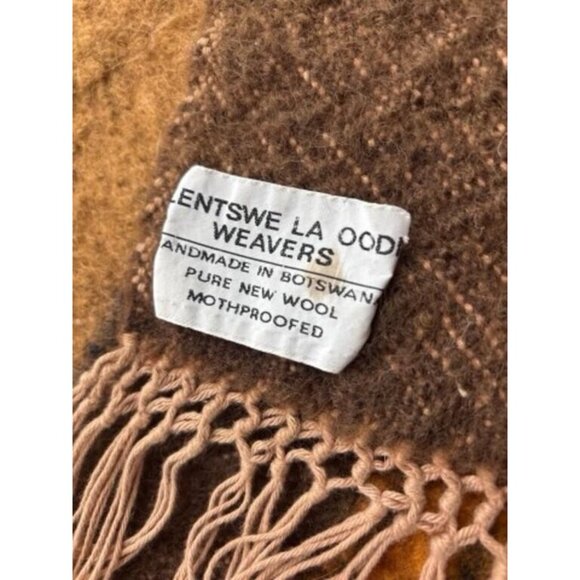 80x42 Vintage OODI WEAVERS PURE WOOL HandWoven Dyed Blanket Mothproof Botswana - Picture 3 of 3